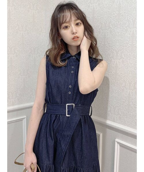 dazzlin（ダズリン）の「メタルボタンティアードワンピース（ワンピース・レディース・ベージュ/オフホワイト/インディゴブルー・FREE）」の14枚目の写真