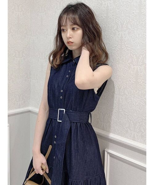 dazzlin（ダズリン）の「メタルボタンティアードワンピース（ワンピース・レディース・ベージュ/オフホワイト/インディゴブルー・FREE）」の15枚目の写真