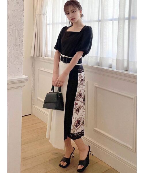 RESEXXY(リゼクシー)の「スカーフプリーツスカート(スカート・レディース・アイボリー/ネイビー/ブラウン・FREE)」の9枚目の写真