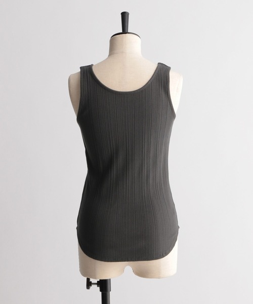 Andemiu（アンデミュウ）の「テレコタンク272897（タンクトップ・レディース・オフホワイト/ブラック/グレー・FREE）」の4枚目の写真