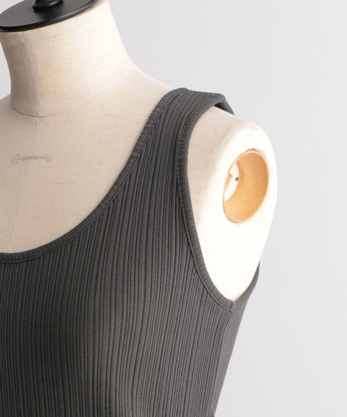 Andemiu（アンデミュウ）の「テレコタンク272897（タンクトップ・レディース・オフホワイト/ブラック/グレー・FREE）」の8枚目の写真