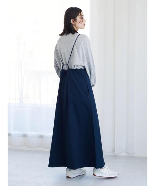 Green　Parks（グリーンパークス）の「ツイルキャミワンピース（ワンピース・レディース・ベージュ/ネイビー・FREE）」の6枚目の写真