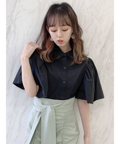 dazzlin（ダズリン）の「フレアスリーブショートシャツ（シャツ/ブラウス・レディース・オフホワイト/ブラック/ラベンダー・FREE）」の16枚目の写真