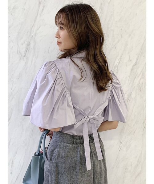 dazzlin（ダズリン）の「フレアスリーブショートシャツ（シャツ/ブラウス・レディース・オフホワイト/ブラック/ラベンダー・FREE）」の22枚目の写真