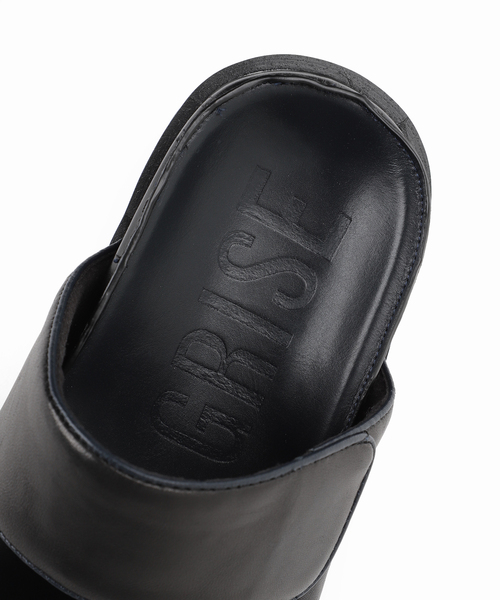 セール】GRISE レザーVIBRAM Wベルトミュールサンダル（サンダル