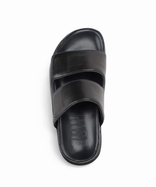 セール】GRISE レザーVIBRAM Wベルトミュールサンダル（サンダル