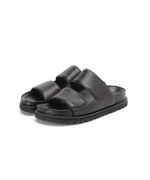 セール】GRISE レザーVIBRAM Wベルトミュールサンダル（サンダル