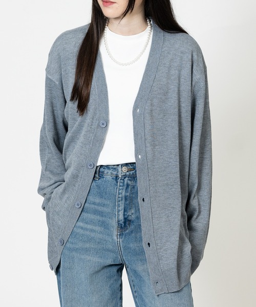 JOHN'S CLOSET（ジョンズクローゼット）の「【50】セミルーズシルエットカーディガン（カーディガン/ボレロ・メンズ・ベージュ/ブラック/グレー/グリーン/レッド/ネイビー/ブルー/チャコールグレー・LARGE/MEDIUM/X-LARGE）」の21枚目の写真