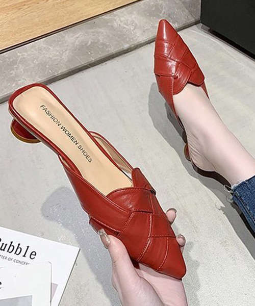 STYLEBLOCK(スタイルブロック)の「編み込み風デザインミュール(サンダル・レディース・ベージュ系その他/イエロー/ベージュ/ブラック/レッド/グリーン・38/35/39/36/37/34/40)」の6枚目の写真