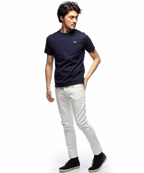 LACOSTE（ラコステ）の「LACOSTE / ロゴ クルーＴ（Tシャツ/カットソー・メンズ・ホワイト/ライトグレー/ネイビー・4/3/2）」の10枚目の写真