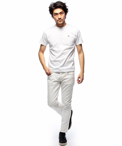 LACOSTE（ラコステ）の「LACOSTE / ロゴ クルーＴ（Tシャツ/カットソー・メンズ・ホワイト/ライトグレー/ネイビー・4/3/2）」の4枚目の写真