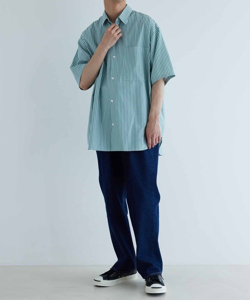 ADAM ET ROPE'(アダムエロペ)の「ビッグシルエット レギュラーカラー アソート 半袖シャツ(シャツ/ブラウス・メンズ・ベージュ系その他2/グリーン系その他/パープル系その他/ホワイト系その他4・L/M)」の6枚目の写真