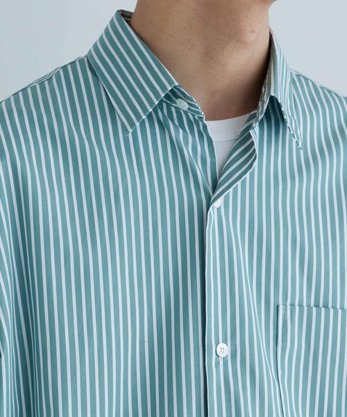 ADAM ET ROPE'(アダムエロペ)の「ビッグシルエット レギュラーカラー アソート 半袖シャツ(シャツ/ブラウス・メンズ・ベージュ系その他2/グリーン系その他/パープル系その他/ホワイト系その他4・L/M)」の11枚目の写真