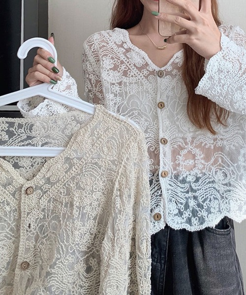 Primazel（プリマゼル）の「フラワーレースカーディガン（カーディガン/ボレロ・レディース・ホワイト/クリーム・M）」の12枚目の写真