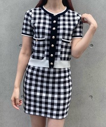 Crea titty&Co. PETIT | 【Crea titty&Co.PETIT】ブロックチェックニットセットアップ(ワンピース)