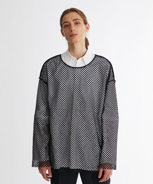 UNITED TOKYO(ユナイテッドトウキョウ)の「ボートメッシュプルオーバー(Tシャツ/カットソー・メンズ・ホワイト/ブラック/ブルー・3/2/1)」の2枚目の写真