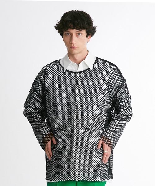 UNITED TOKYO(ユナイテッドトウキョウ)の「ボートメッシュプルオーバー(Tシャツ/カットソー・メンズ・ホワイト/ブラック/ブルー・3/2/1)」の4枚目の写真