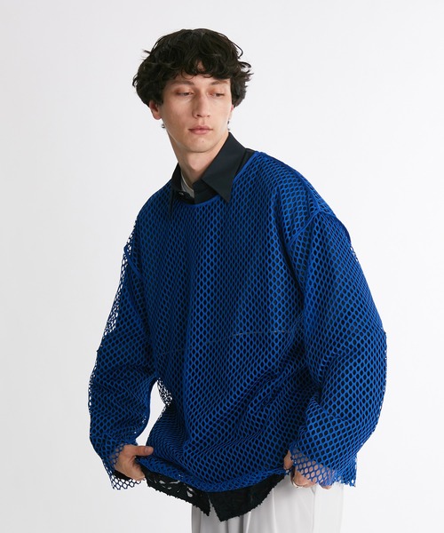 UNITED TOKYO(ユナイテッドトウキョウ)の「ボートメッシュプルオーバー(Tシャツ/カットソー・メンズ・ホワイト/ブラック/ブルー・3/2/1)」の8枚目の写真