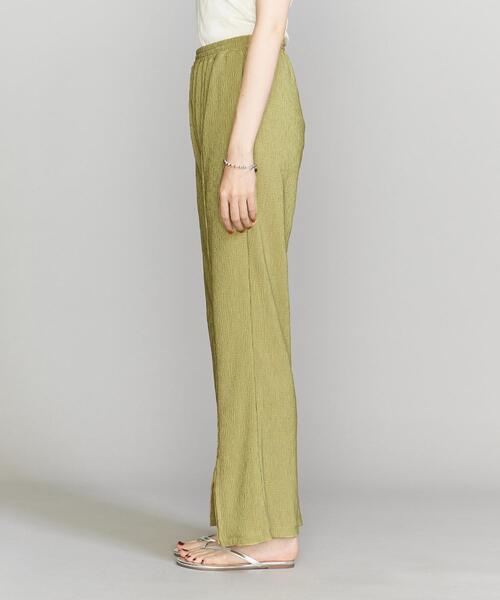 BEAUTY&YOUTH UNITED ARROWS（ビューティーアンドユースユナイテッドアローズ）の「クレープ フロントスリット フレアパンツ -ウォッシャブル-（その他パンツ・レディース・イエロー/ブラック・M/S）」の4枚目の写真