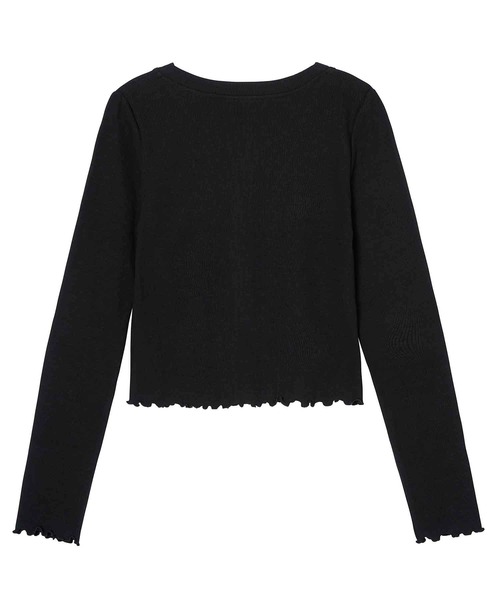 X-girl（エックスガール）の「LOGO L/S CARDIGAN（カーディガン/ボレロ・レディース・ブラック/ネイビー/ピンク・S/M）」の4枚目の写真