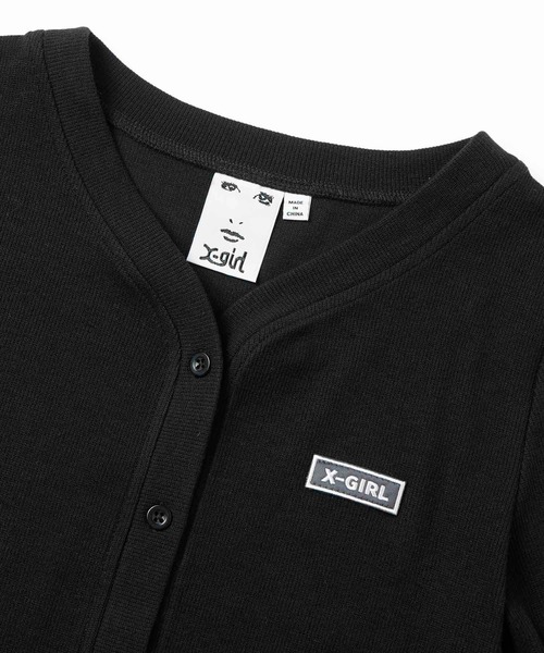 X-girl（エックスガール）の「LOGO L/S CARDIGAN（カーディガン/ボレロ・レディース・ブラック/ネイビー/ピンク・S/M）」の5枚目の写真