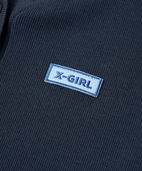 X-girl（エックスガール）の「LOGO L/S CARDIGAN（カーディガン/ボレロ・レディース・ブラック/ネイビー/ピンク・S/M）」の7枚目の写真