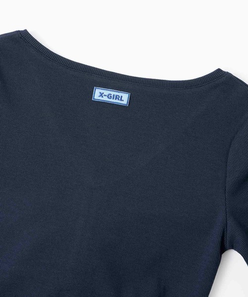 X-girl（エックスガール）の「LOGO L/S CARDIGAN（カーディガン/ボレロ・レディース・ブラック/ネイビー/ピンク・S/M）」の15枚目の写真