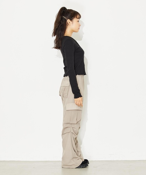 X-girl（エックスガール）の「LOGO L/S CARDIGAN（カーディガン/ボレロ・レディース・ブラック/ネイビー/ピンク・S/M）」の21枚目の写真