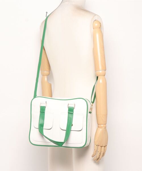 STYLEBLOCK（スタイルブロック）の「ポケットデザイン2WAYショルダーバッグ（ショルダーバッグ・レディース・ブラウン/ブルー/ブラック/ホワイト/グリーン/イエロー・FREE）」の13枚目の写真