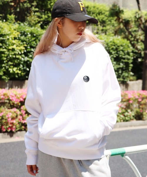 STUSSY（ステューシー）の「STUSSY/ステューシー 8 BALL APP. HOOD パーカー フーディー（パーカー・メンズ・ホワイト/ネイビー/ヘザーグレー/ブラック/クリーム/ライトパープル・M/L/XL/S）」の21枚目の写真