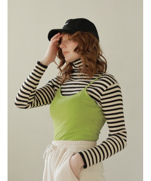 AMAIL(アマイル)の「Back point cami(キャミソール・レディース・グリーン/ブラック・FREE)」の4枚目の写真