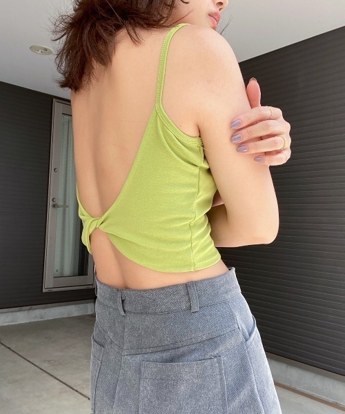 AMAIL(アマイル)の「Back point cami(キャミソール・レディース・グリーン/ブラック・FREE)」の15枚目の写真