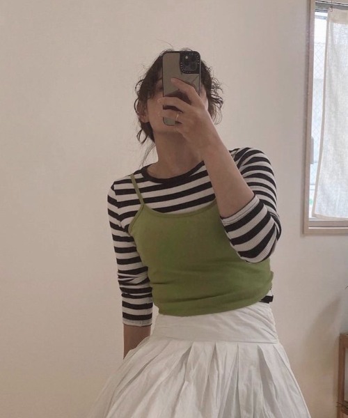 AMAIL(アマイル)の「Back point cami(キャミソール・レディース・グリーン/ブラック・FREE)」の17枚目の写真
