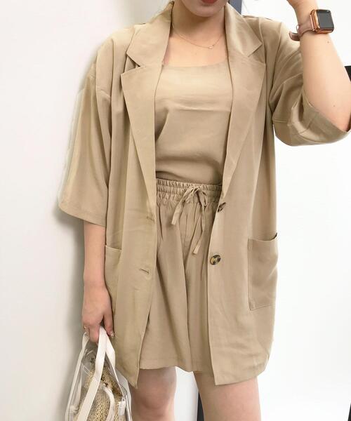 INGNI(イング)の「【3点SET】ジャケットセットアップ(その他トップス・レディース・ブラック/ベージュ/カーキ・M)」の1枚目の写真