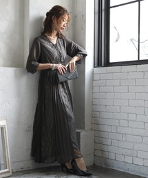 epic day レースアンドプリーツロングドレス