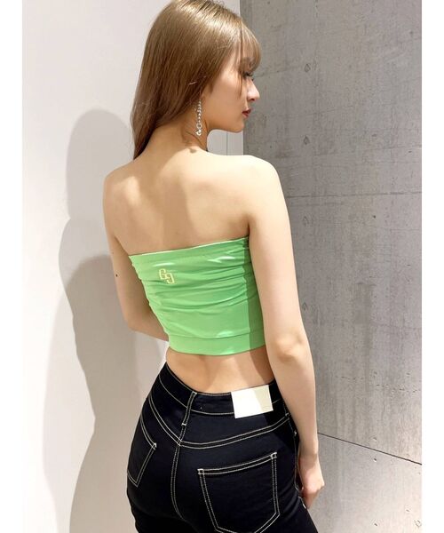 GYDA（ジェイダ）の「GGロゴベアビスチェ（チューブトップ・レディース・オフホワイト/ピンク/グリーン・FREE）」の4枚目の写真