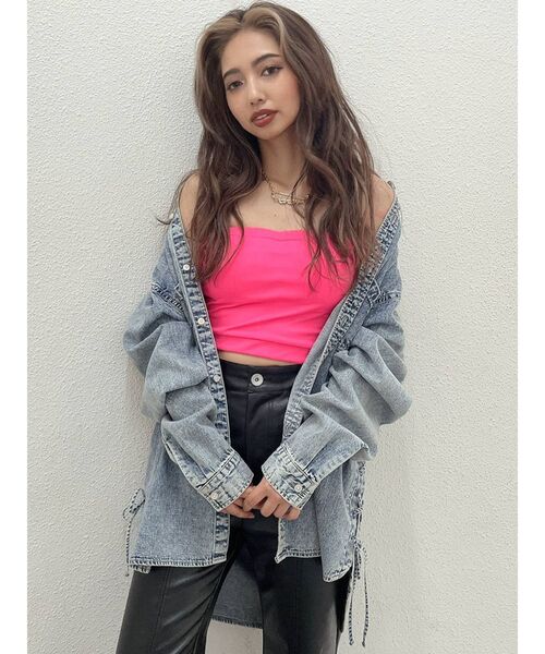 GYDA（ジェイダ）の「GGロゴベアビスチェ（チューブトップ・レディース・オフホワイト/ピンク/グリーン・FREE）」の11枚目の写真