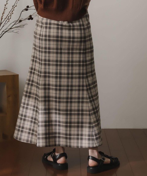 SENSE OF PLACE by URBAN RESEARCH（センスオブプレイスバイアーバンリサーチ）の「チェックマーメイドスカート（スカート・レディース・ベージュ系その他/グリーン系その他/ブルー系その他・SMALL/MEDIUM）」の22枚目の写真