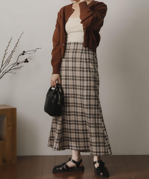 SENSE OF PLACE by URBAN RESEARCH（センスオブプレイスバイアーバンリサーチ）の「チェックマーメイドスカート（スカート・レディース・ベージュ系その他/グリーン系その他/ブルー系その他・SMALL/MEDIUM）」の18枚目の写真