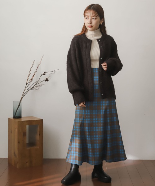 SENSE OF PLACE by URBAN RESEARCH（センスオブプレイスバイアーバンリサーチ）の「チェックマーメイドスカート（スカート・レディース・ベージュ系その他/グリーン系その他/ブルー系その他・SMALL/MEDIUM）」の6枚目の写真