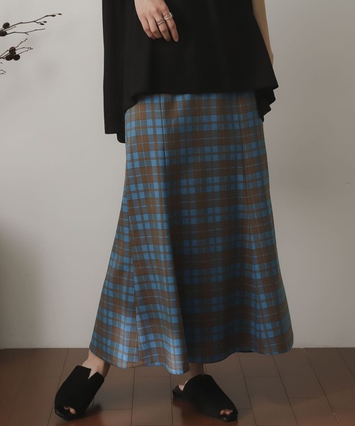 SENSE OF PLACE by URBAN RESEARCH（センスオブプレイスバイアーバンリサーチ）の「チェックマーメイドスカート（スカート・レディース・ベージュ系その他/グリーン系その他/ブルー系その他・SMALL/MEDIUM）」の19枚目の写真