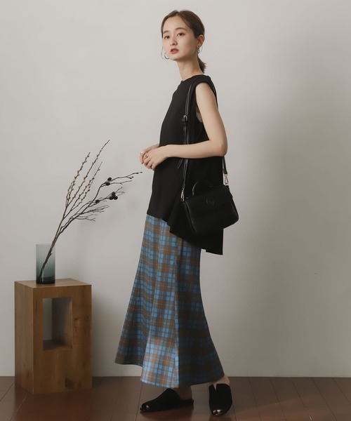 SENSE OF PLACE by URBAN RESEARCH（センスオブプレイスバイアーバンリサーチ）の「チェックマーメイドスカート（スカート・レディース・ベージュ系その他/グリーン系その他/ブルー系その他・SMALL/MEDIUM）」の7枚目の写真