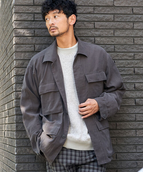 B:MING by BEAMS(ビーミングバイビームス)の「B:MING by BEAMS / ピーチスキン ミリタリージャケット(ミリタリージャケット・メンズ・チャコールグレー/アイボリー・SMALL/MEDIUM/LARGE/X-LARGE)」の2枚目の写真