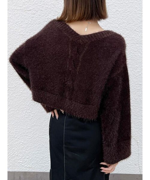 EATME（イートミー）の「セパレートケーブル編みニット（ニット/セーター・レディース・ブラック/ブラウン/ベージュ・FREE）」の7枚目の写真