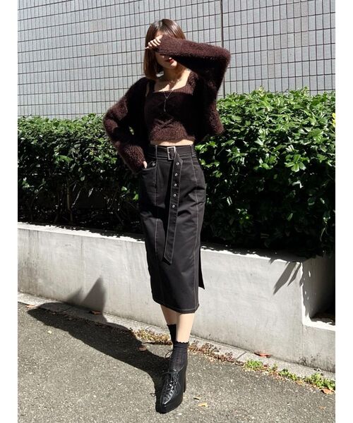 EATME（イートミー）の「セパレートケーブル編みニット（ニット/セーター・レディース・ブラック/ブラウン/ベージュ・FREE）」の8枚目の写真