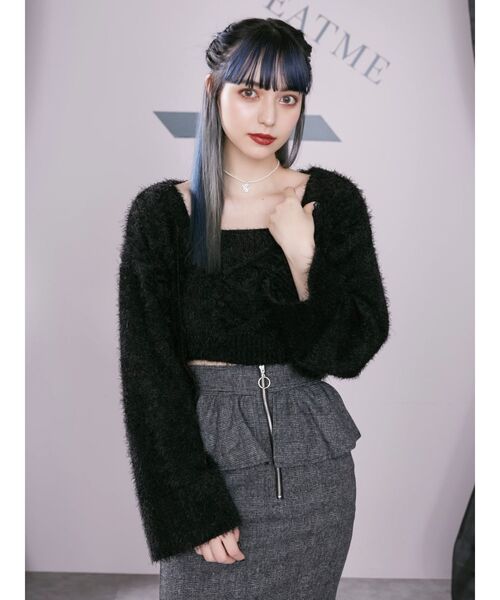 EATME（イートミー）の「セパレートケーブル編みニット（ニット/セーター・レディース・ブラック/ブラウン/ベージュ・FREE）」の14枚目の写真