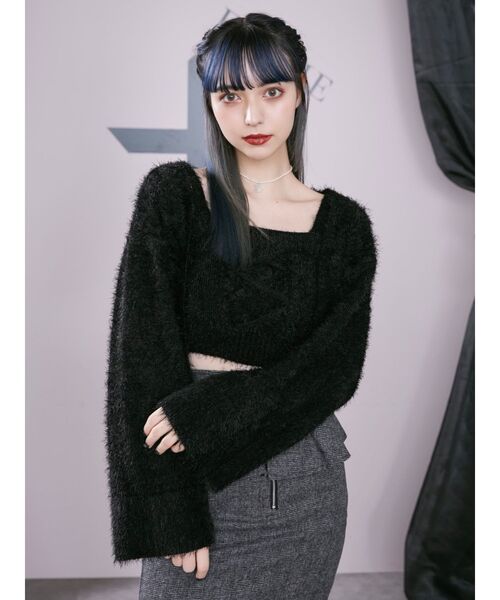 EATME（イートミー）の「セパレートケーブル編みニット（ニット/セーター・レディース・ブラック/ブラウン/ベージュ・FREE）」の15枚目の写真