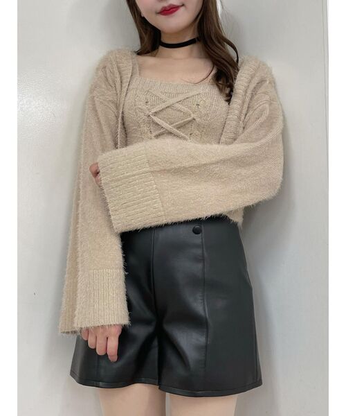 EATME（イートミー）の「セパレートケーブル編みニット（ニット/セーター・レディース・ブラック/ブラウン/ベージュ・FREE）」の19枚目の写真