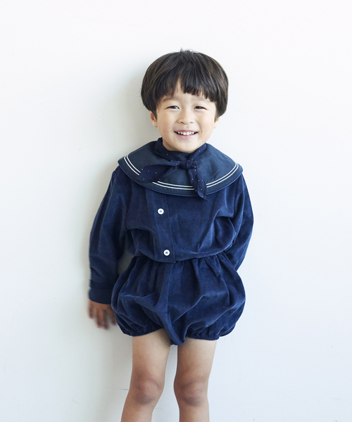 IENA ENFANT（イエナアンファン）の「【MARLMARL】別注 bibs ドット（baby）（スタイ/よだれかけ・キッズ・ネイビー・FREE）」の2枚目の写真