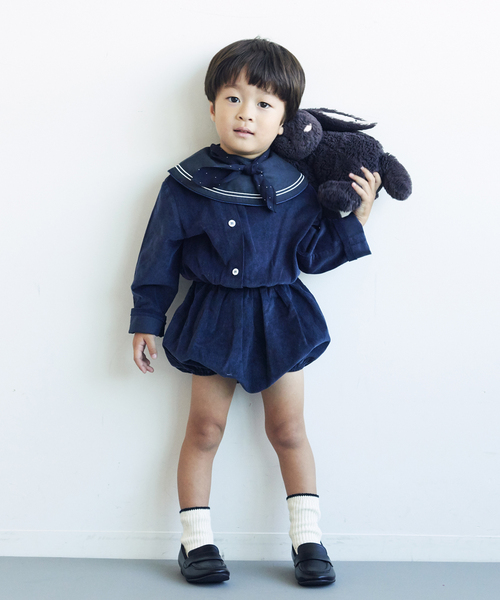 IENA ENFANT（イエナアンファン）の「【MARLMARL】別注 bibs ドット（baby）（スタイ/よだれかけ・キッズ・ネイビー・FREE）」の3枚目の写真